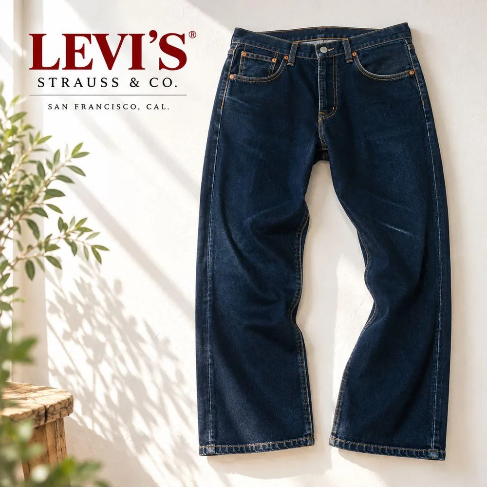 135周年スタンプLevi’s 503 デニム W33 濃紺 ワイドストレート
