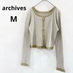 archives アルシーヴ カーディガン 長袖 ショート丈 M