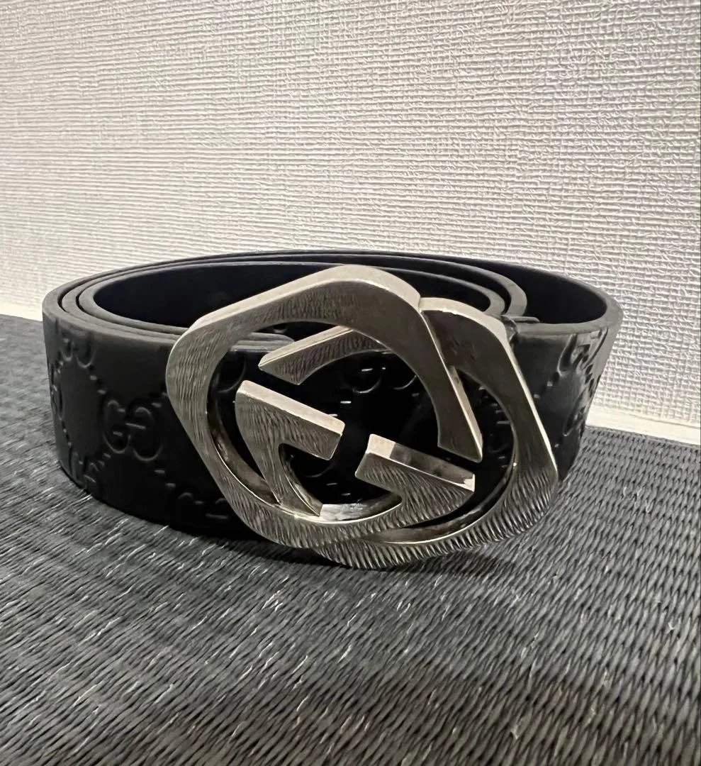 GUCCI ベルト インターロッキングG ブラック