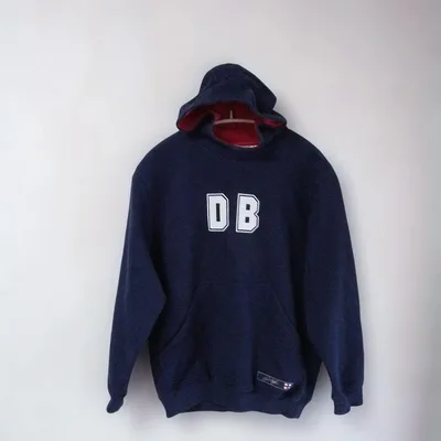 90's adidas ビッグロゴネイビーフード付きパーカー Kid's160
