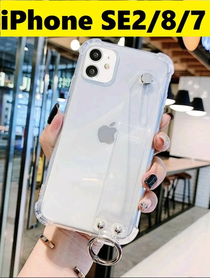 iPhone SE2/8/7★キラキララメ入り ハンドストラップベルト