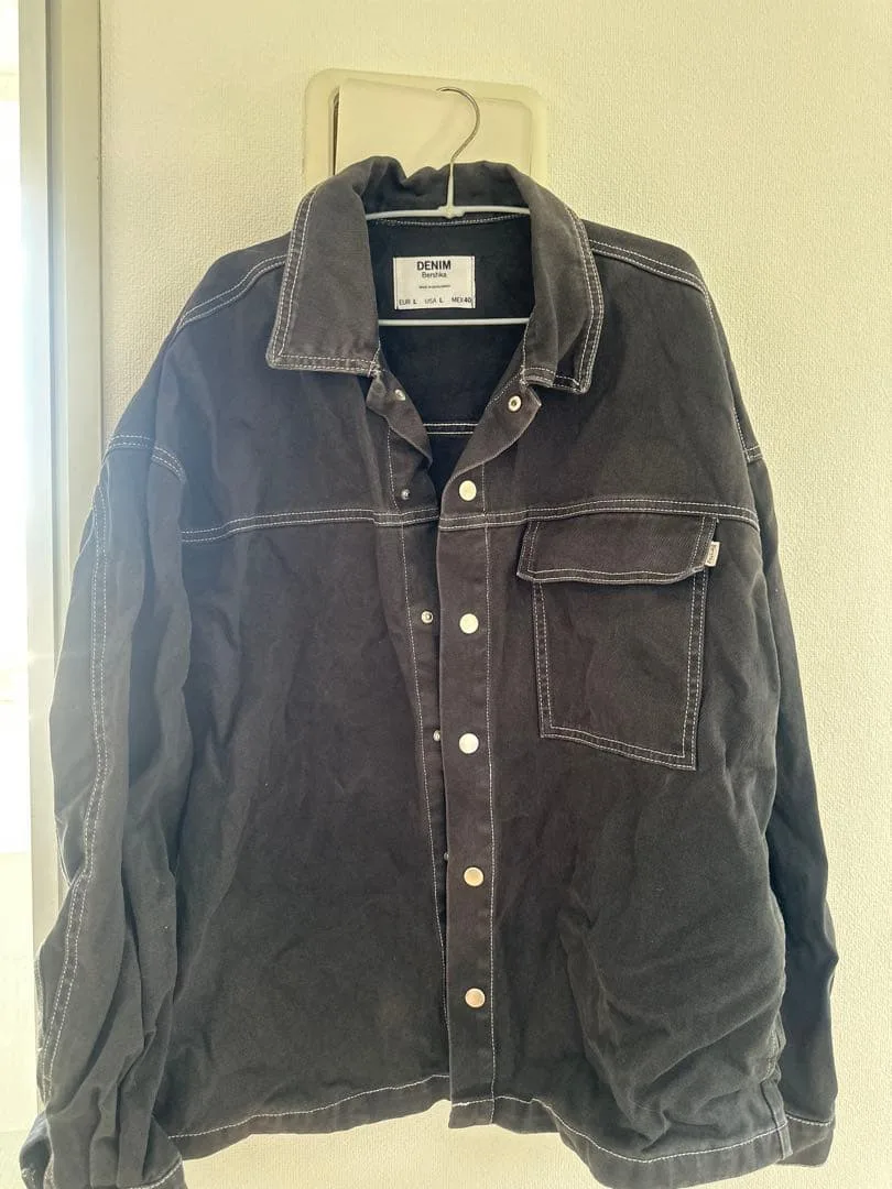 Bershka デニムジャケット ブラック L
