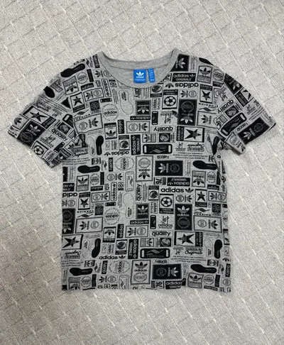 【adidas Originals】アディダス 総柄 Tシャツ グレー M
