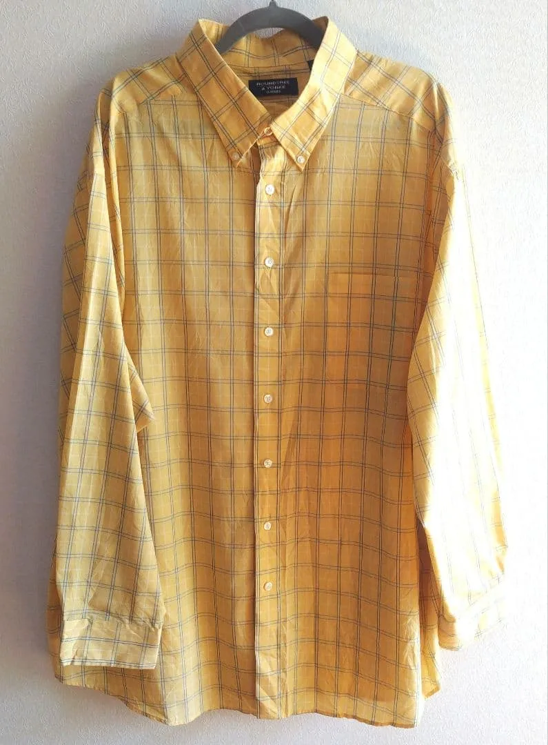 ROUNDTREE & YORKE 長袖シャツ イエロー チェック