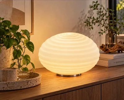 EGLO テーブルライト ガラスシェード 渦巻き模様 照明 グレコ 大