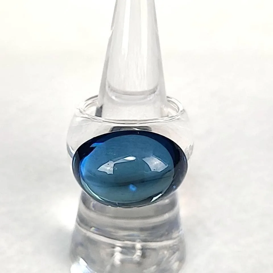 ●美品□バカラ タンゴ カボションリング リヴィエ 約11-12号 箱つき 1