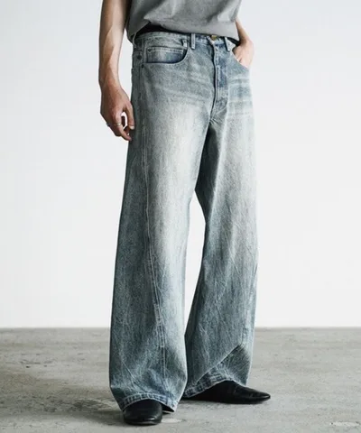 WYM LIDNM VINTAGE WASHED CURVED DENIM M