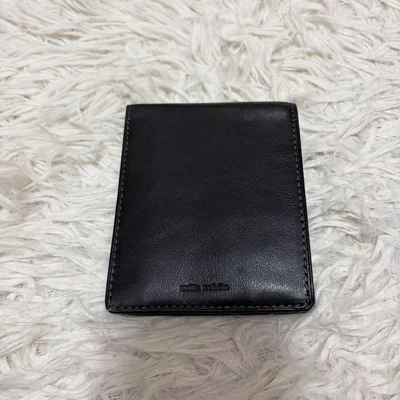 mila schon ミラショーン 二つ折り財布 レザー 黒 小銭入れ付 メンズ