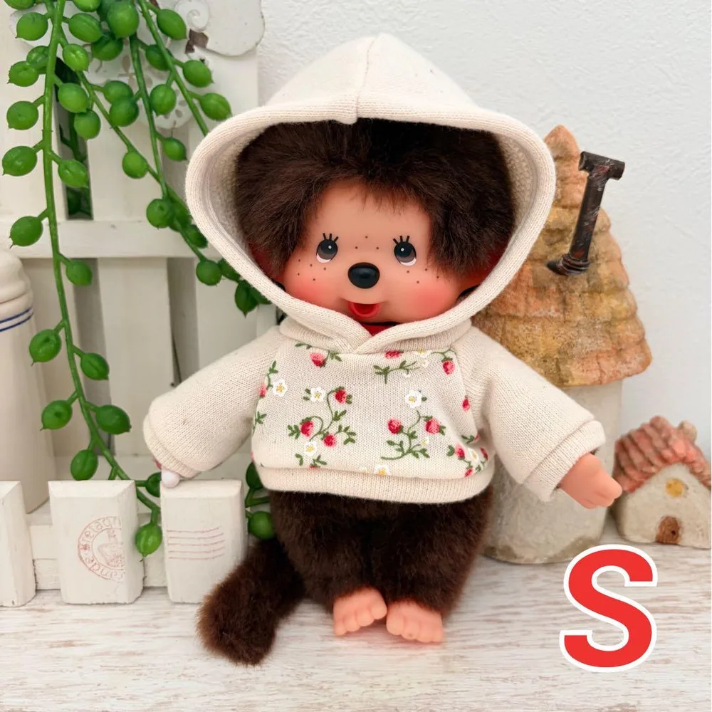 パーカー いちご×生成り☆モンチッチS☆ハンドメイド コスチューム 洋服