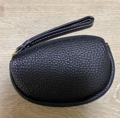 ブラック コインケース ストラップ付き