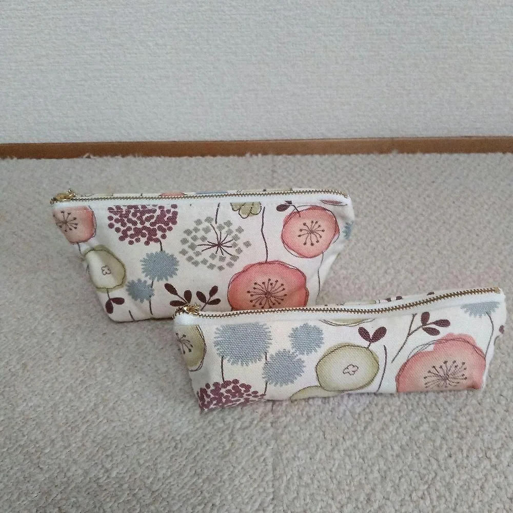 ハンドメイド ポーチ 2点セット 花柄