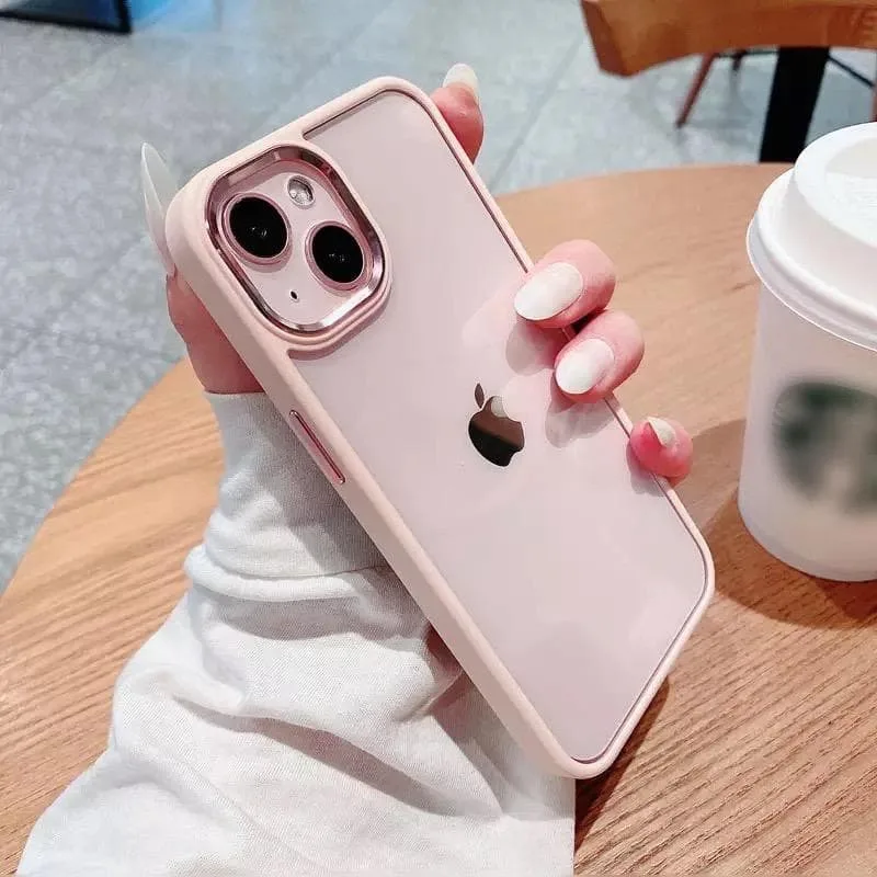 iPhone15ケース ピンクゴールド シンプル 可愛い 韓国 クリア