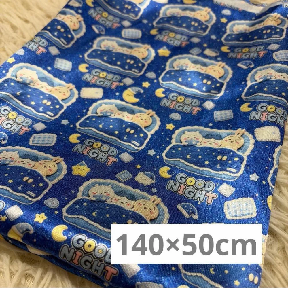 ちいかわ 生地 140×50cm 総柄 プリント ハンドメイド サテン 光沢