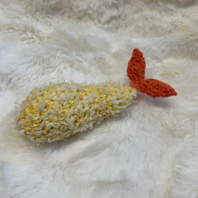 ハンドメイド あみぐるみ エビフライ 鈴入り