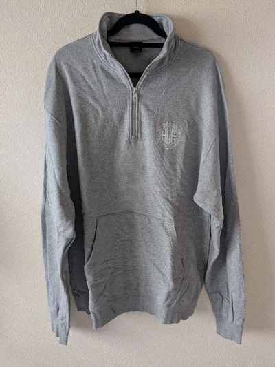 HUF ハーフジップ L グレー スウェット トレーナー