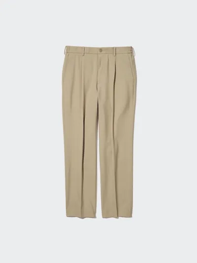 UNIQLO メンズ タックワイドパンツ スラックス ベージュ Mサイズ