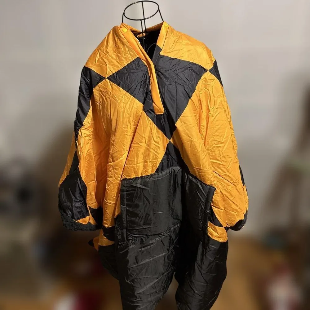 800 THE NORTH FACE ポンチョ イエロー ブラック 収納袋付