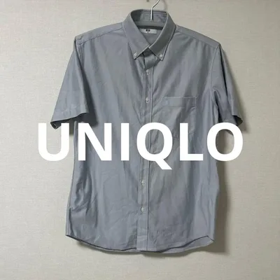 UNIQLO 半袖ボタンダウンシャツ グレー Mサイズ