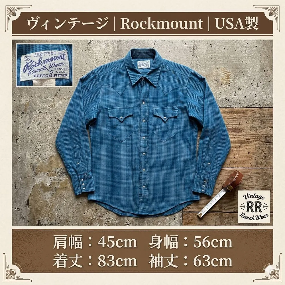 【USA製】Rockmount ロックマウント ウエスタンシャツ チェック