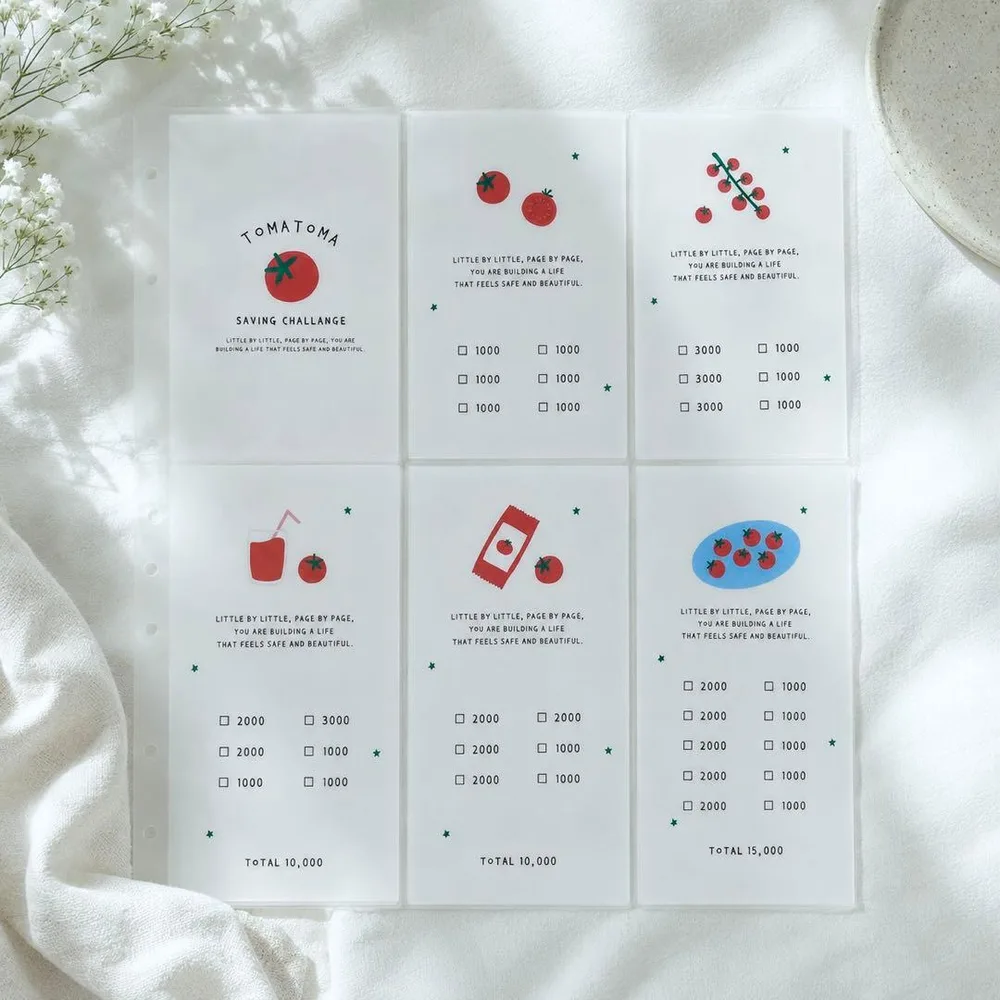TOMATOMA 貯金リフィル 6穴バインダー用 貯金シート