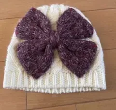 ブランシェス キッズ ニット帽 リボン付き