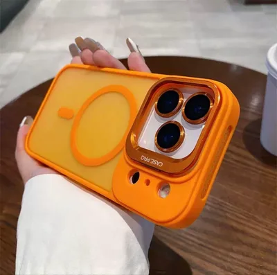 iPhone 18PromaxMagSafe対応ケースレンズ保護 オレンジ