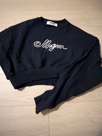 MSGM スウェット トレーナー ネイビー クロップド丈 新品未使用
