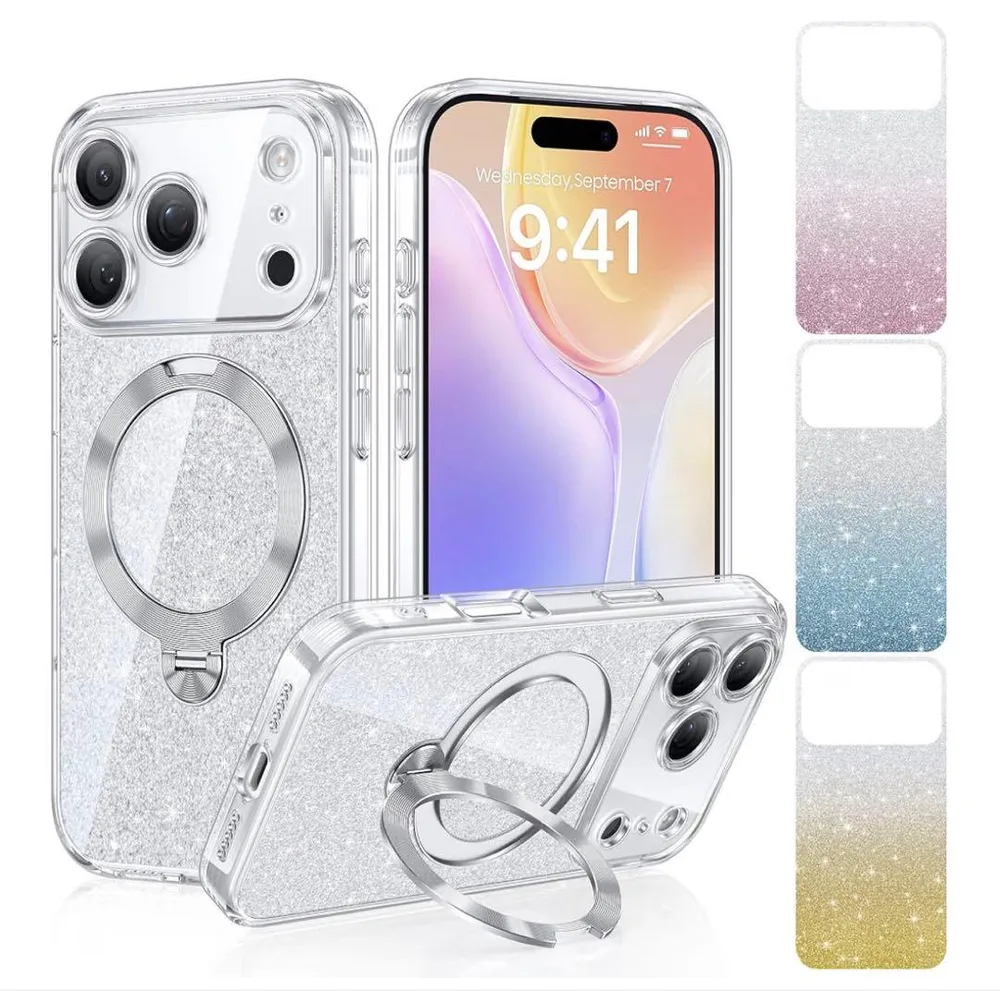 Gunwon iPhone18Proケース MagSafe対応 ラメ入り 透明