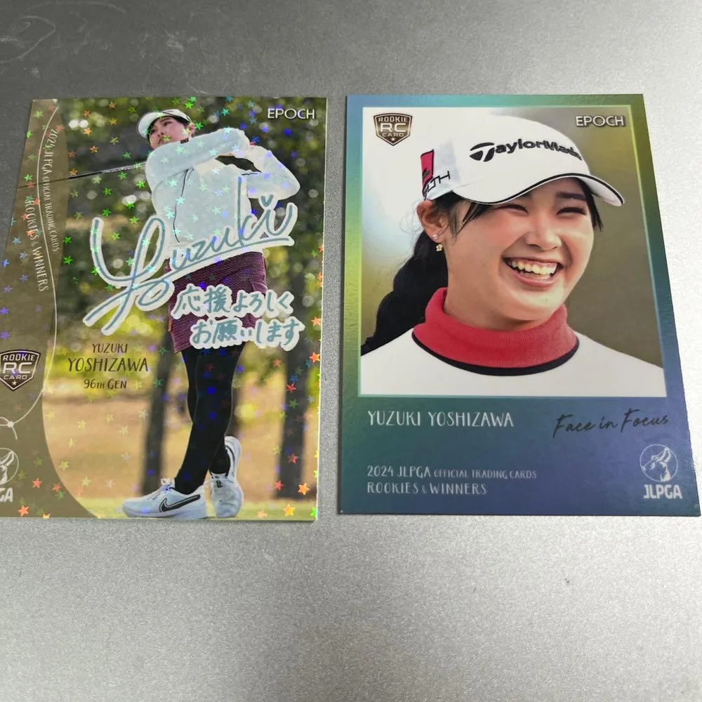 吉澤柚月 プリントサイン、フェイスカード JLPGA女子ゴルフ