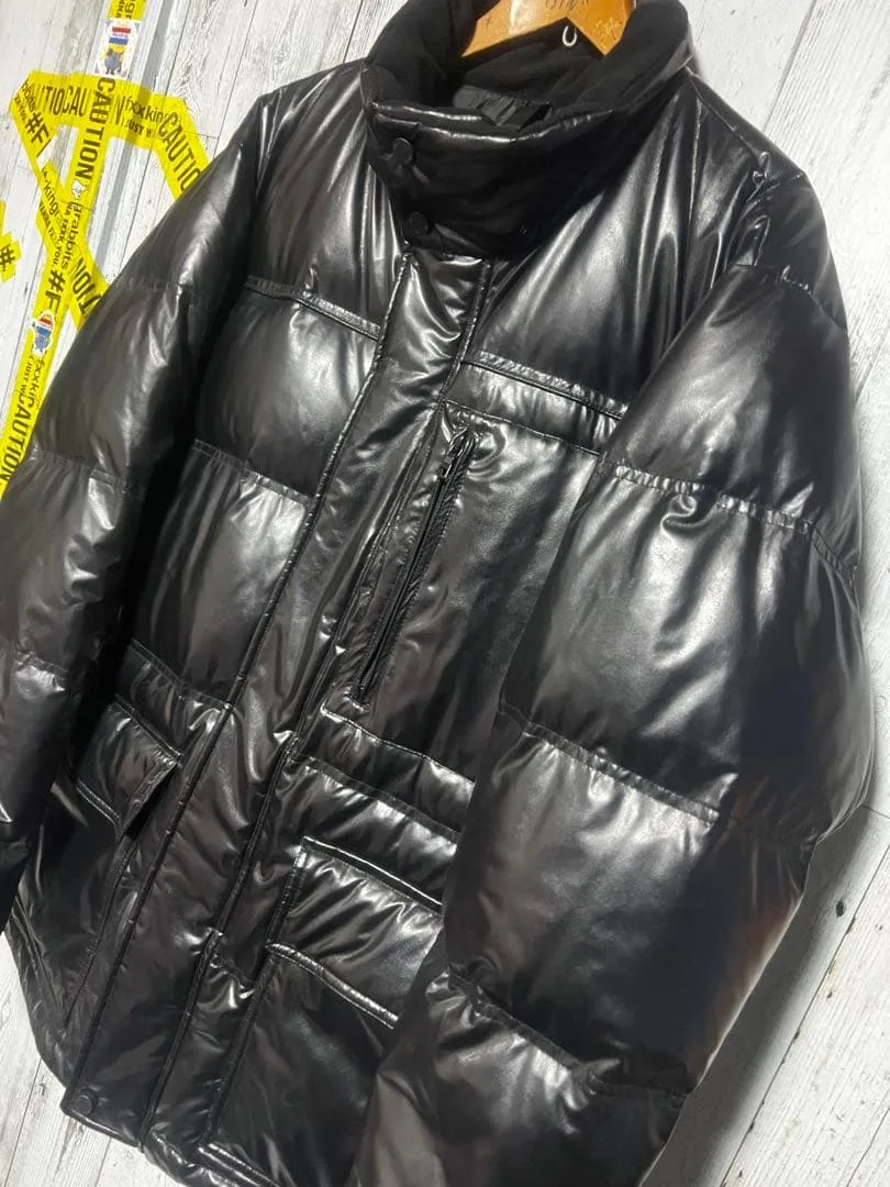 OLD UNIQLO ダウンジャケット 光沢 黒 お兄系 Y2K XLサイズ