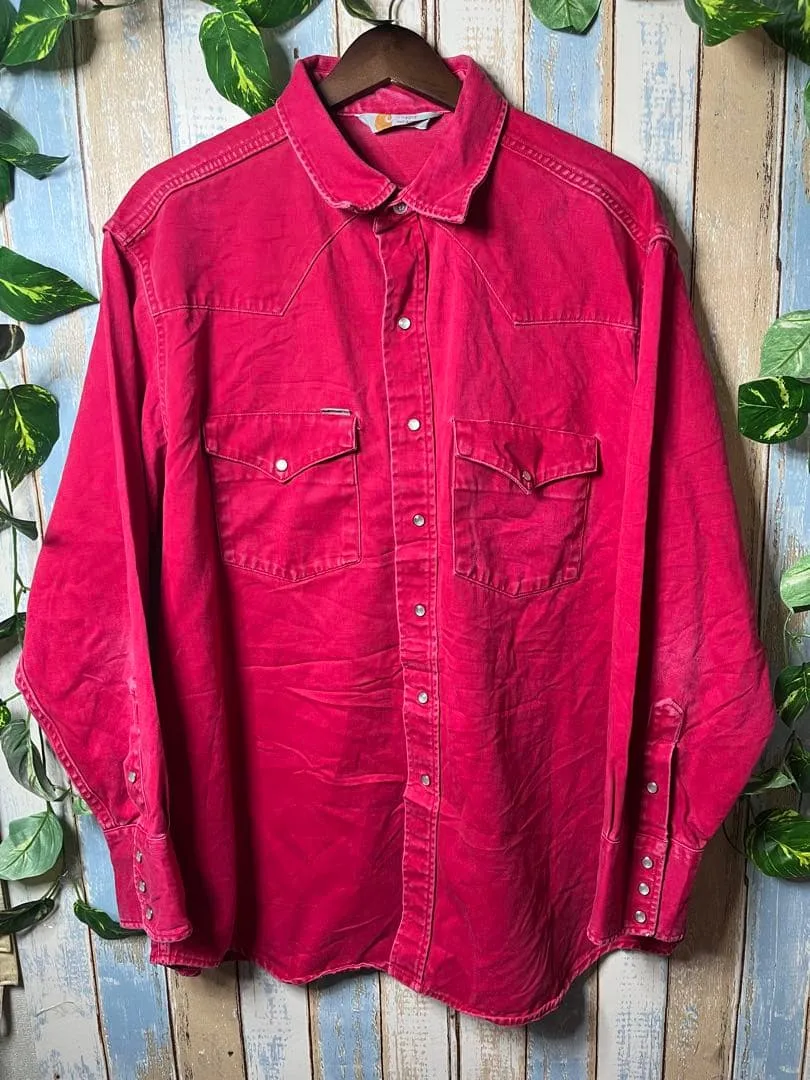 90's carhartt ウエスタンシャツ スナップボタン