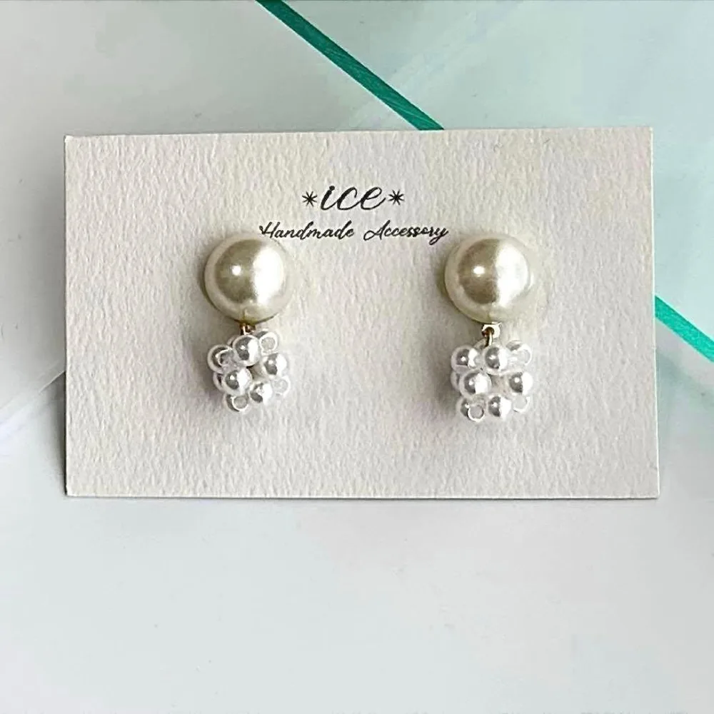 A15★つぶつぶパール 上品 シンプル 小ぶり ハンドメイド ピアス イヤリング
