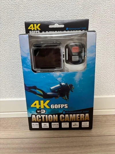 4K 60FPS アクションカメラ 防水30M Wi-Fi対応 リモコン付