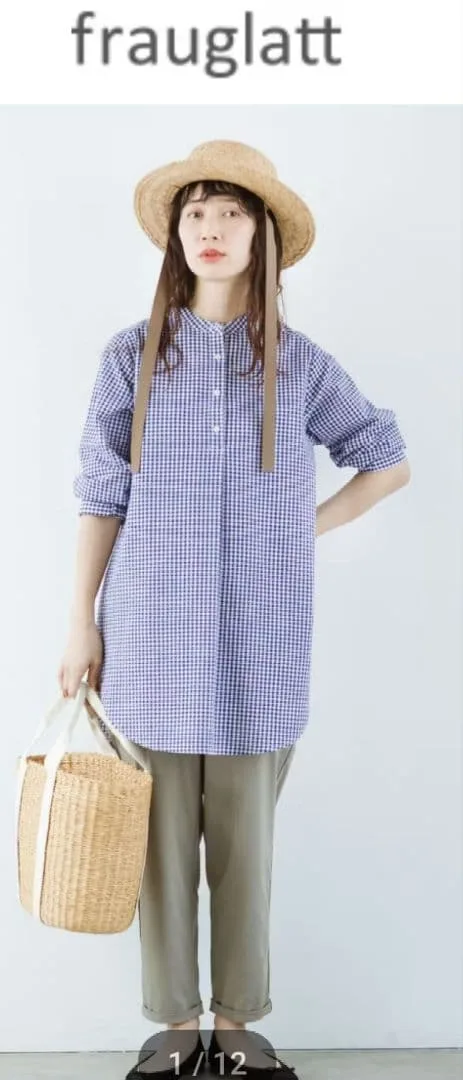 Felissimo fraglatt เสื้อคลุมลายตาราง สีกรมท่า M