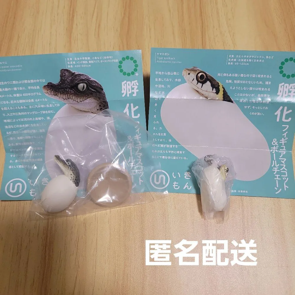 孵化 フィギュアマスコット&ボールチェーン イリエワニ ヤマカガシ 2種セット