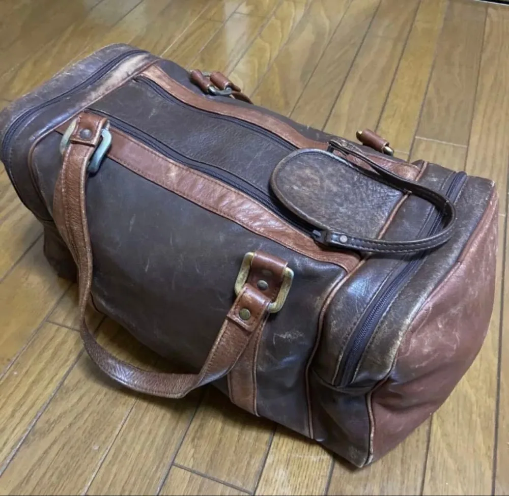 ヴィンテージ レザー ボストンバッグ ブラウン