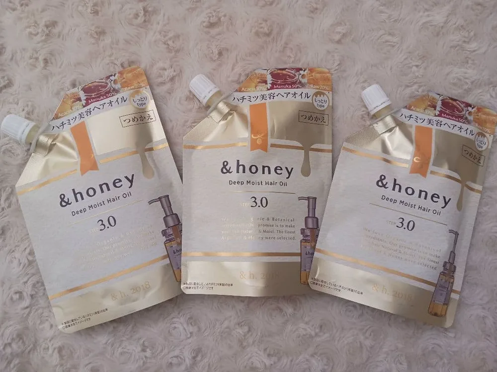 アンドハニー&honeyディープモイストヘアオイル詰め替え3個セット