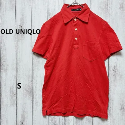 OLD UNIQLO プレミアムコットン半袖ポロシャツ 赤 S ユニクロ