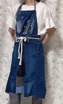 デニムリメイクエプロン スカート