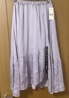 GU 子供服 ロングスカート パープル 紫 160 アシンメトリー