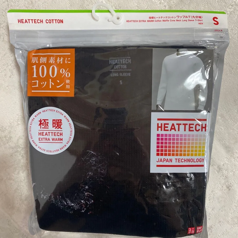 UNIQLO ユニクロ 極暖 ヒートテックコットンワッフルT 九分袖 S