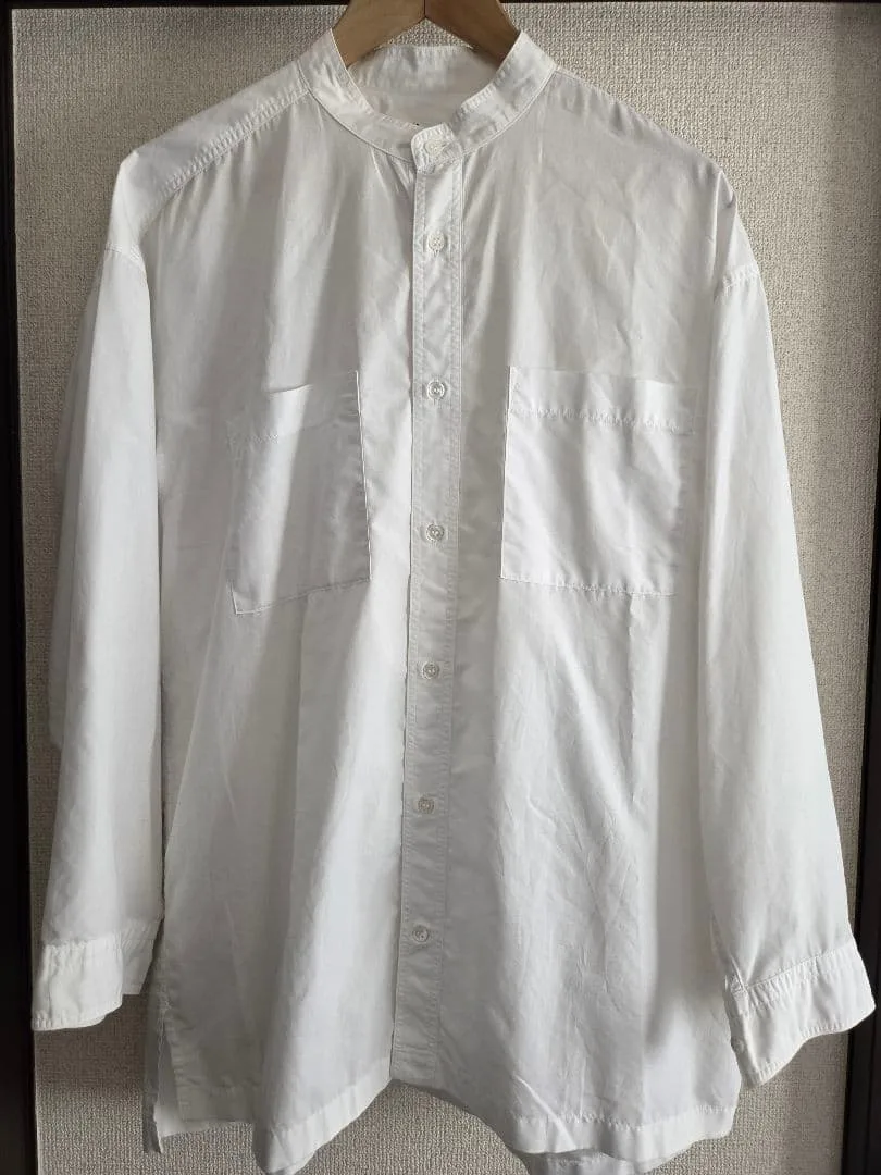 ISSEY MIYAKE バンドカラーシャツ ホワイト L