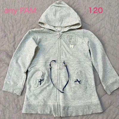 any FAM パーカー グレー 120cm リボンチャーム
