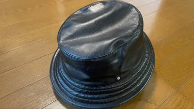 HERMES レザーバケットハット