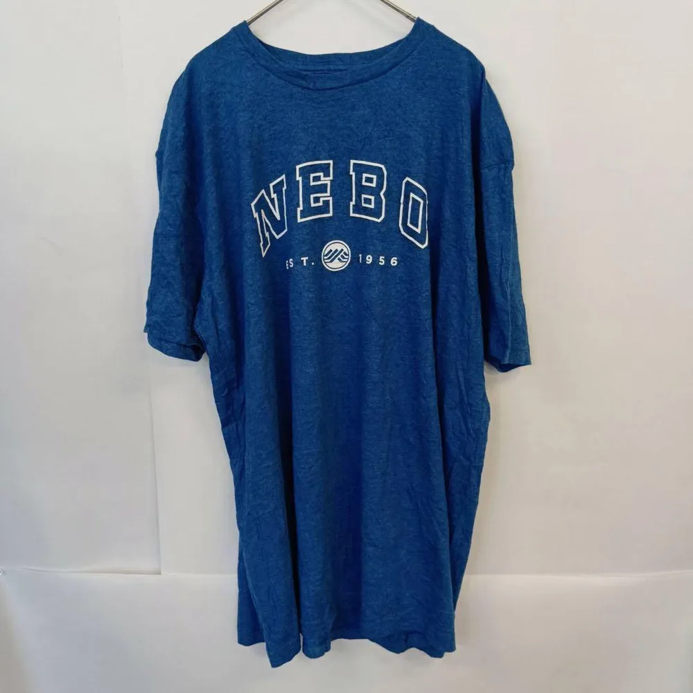 ネボシーユー Tシャツ クルーネック 半袖 プリント XL 紺 ポリエステル