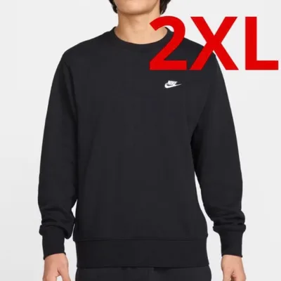 新品 ナイキ フレンチテリー クルー トレーナー ブラック 2XL 送料無料