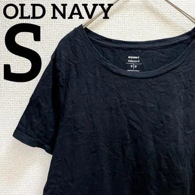 オールドネイビー【S】半袖Tシャツ クルーネック 無地 黒 綿 デイリー 古着