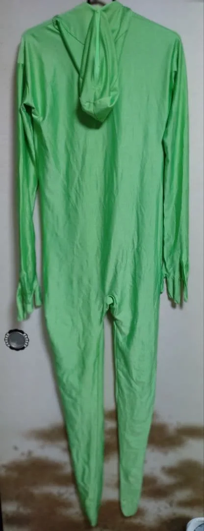 ถุงน่องเต็มตัว Zentai คอสเพลย์สีเขียวเครื่องแต่งกาย XL~