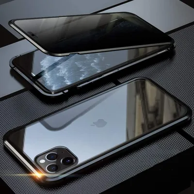 iphone14pro覗き見防止ケース両面ガラス黒