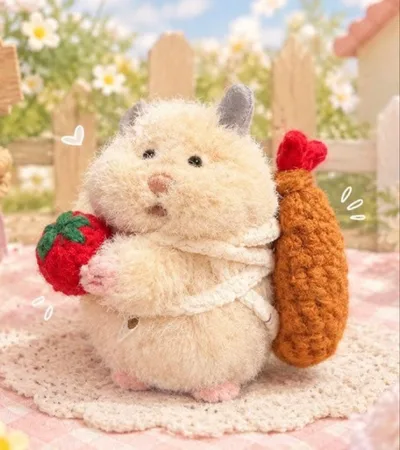 はむにぎり エビフライ リュック トマト ポーチ ハンドメイド ぬい活 ぬい服